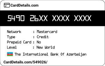 Card Details: 549026
