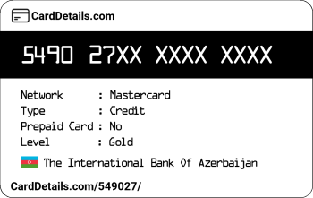 Card Details: 549027