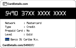 Card Details: 549037