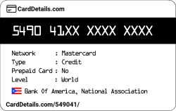 Card Details: 549041