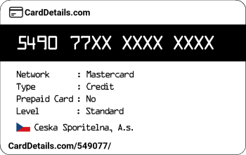 Card Details: 549077