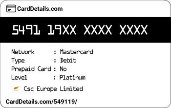 Card Details: 549119