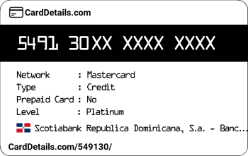 Card Details: 549130