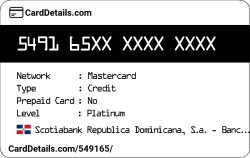 Card Details: 549165