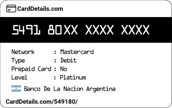 Card Details: 549180