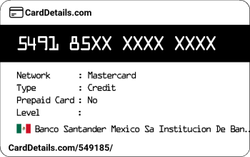 Card Details: 549185