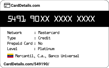 Card Details: 549190