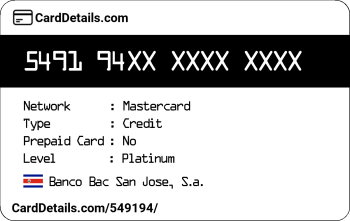 Card Details: 549194