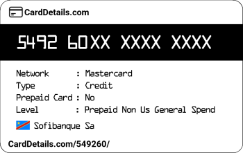 Card Details: 549260