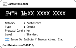 Card Details: 549416