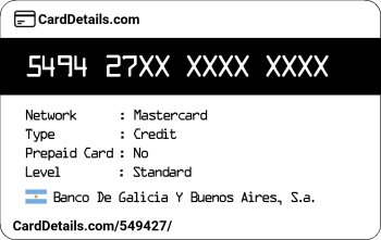 Card Details: 549427