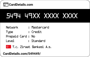 Card Details: 549449
