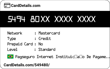 Card Details: 549480