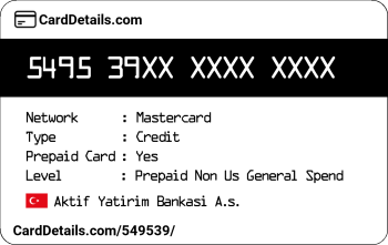 Card Details: 549539