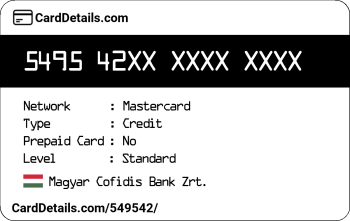 Card Details: 549542
