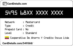 Card Details: 549568