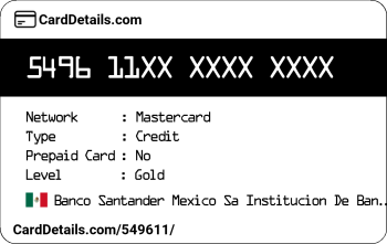 Card Details: 549611