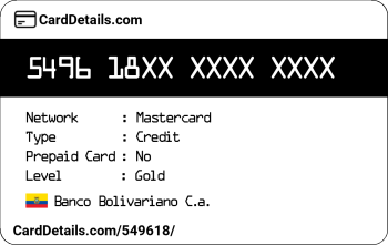 Card Details: 549618