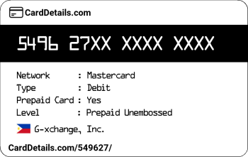 Card Details: 549627