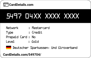 Card Details: 549704