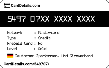 Card Details: 549707
