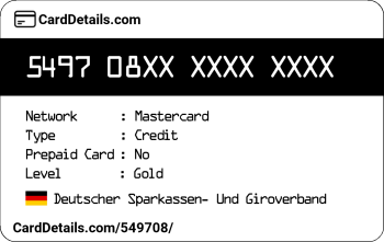 Card Details: 549708
