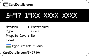 Card Details: 549719