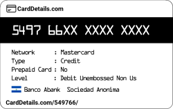 Card Details: 549766