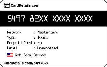 Card Details: 549782