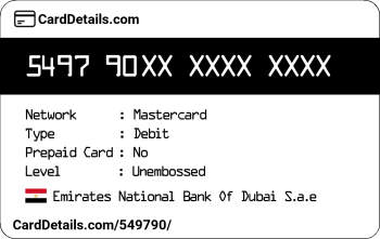 Card Details: 549790