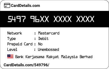 Card Details: 549796