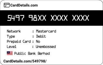 Card Details: 549798