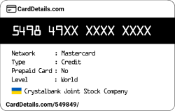 Card Details: 549849