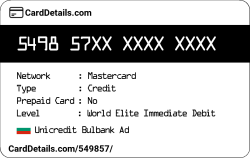 Card Details: 549857