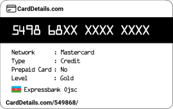 Card Details: 549868