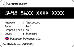 Card Details: 549886