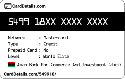 Card Details: 549918