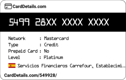 Card Details: 549928