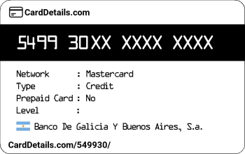 Card Details: 549930