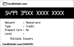 Card Details: 549939