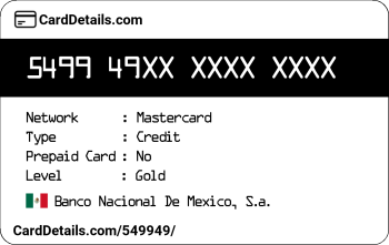 Card Details: 549949