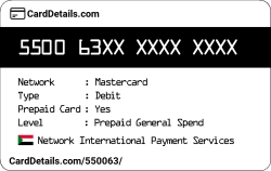 Card Details: 550063