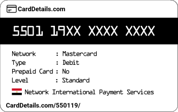 Card Details: 550119