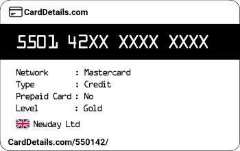 Card Details: 550142