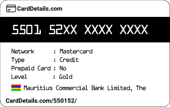 Card Details: 550152