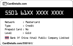 Card Details: 550161