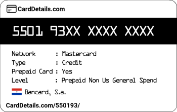 Card Details: 550193