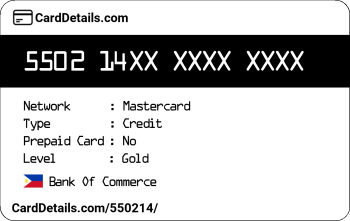 Card Details: 550214