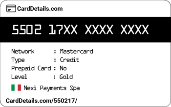Card Details: 550217