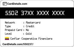 Card Details: 550237